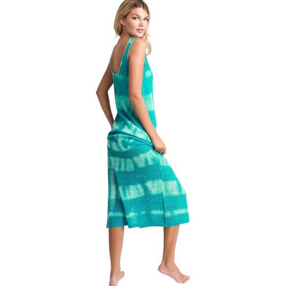 Lisa Todd Tank Dress Womens Small Beach Bound Tie Dye Woven Side Split Maxi - Picture 7 of 8